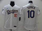 Dodgers 10 Justin Turner White Nike 2021 Gold Program Flexbase Jersey,baseball caps,new era cap wholesale,wholesale hats